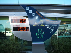 釧路空港の温度計