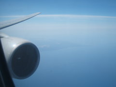 津軽海峡上空