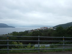洞爺湖温泉への下り路