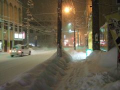 雪の稚内市内