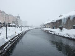 雪景色の小樽運河