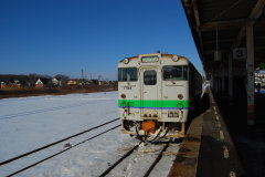 追分駅到着