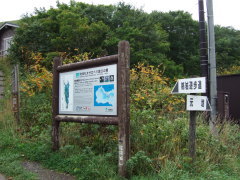 元地方面と桃岩遊歩道への分岐点