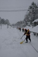 塩狩駅 除雪作業中