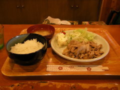 お天気屋の生姜焼き定食